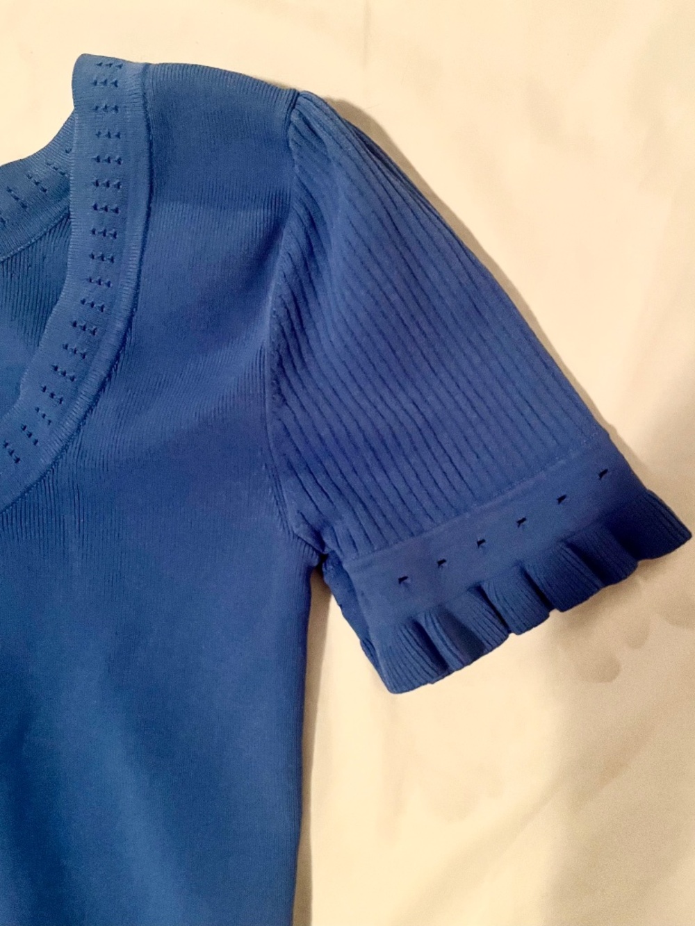 Sandro Paris Blue Knit Blouse Top Size 4